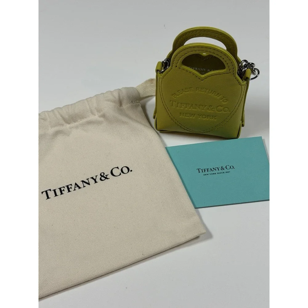 Tiffany & Co. Please Return To Tiffany Chartreuse Leather Nano Micro Charm Bag